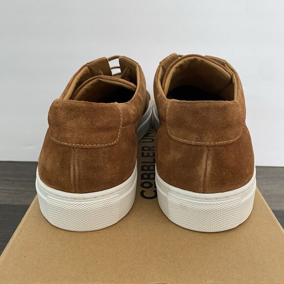 Cobbler Union Uno Sneaker Shoes Mens US 12 UK 11 Cognac Brown Suede Leather NEW - Picture 5 of 13